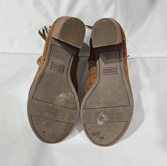 Toms fringed peep toe booties women's size 7 - Picture 8 of 12
